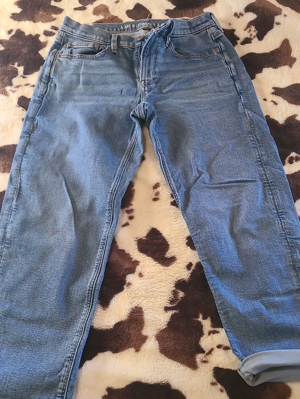 Womens American Eagle Outfitters 90s Straight Leg Jeans in Blue